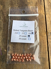 Load image into Gallery viewer, QCG Slotted Tungsten Beads 25 pack (3.0 3.5 4.0 mm)
