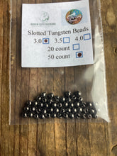 Load image into Gallery viewer, QCG Slotted Tungsten Beads 50 pack (2.8 3.0 3.3 3.5 3.8 4.0mm)