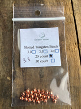 Load image into Gallery viewer, QCG Slotted Tungsten Beads 25 pack (2.8 3.3 3.8 4.6 mm)