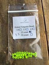 Load image into Gallery viewer, QCG Slotted Tungsten Beads 25 pack (2.8 3.3 3.8 4.6 mm)