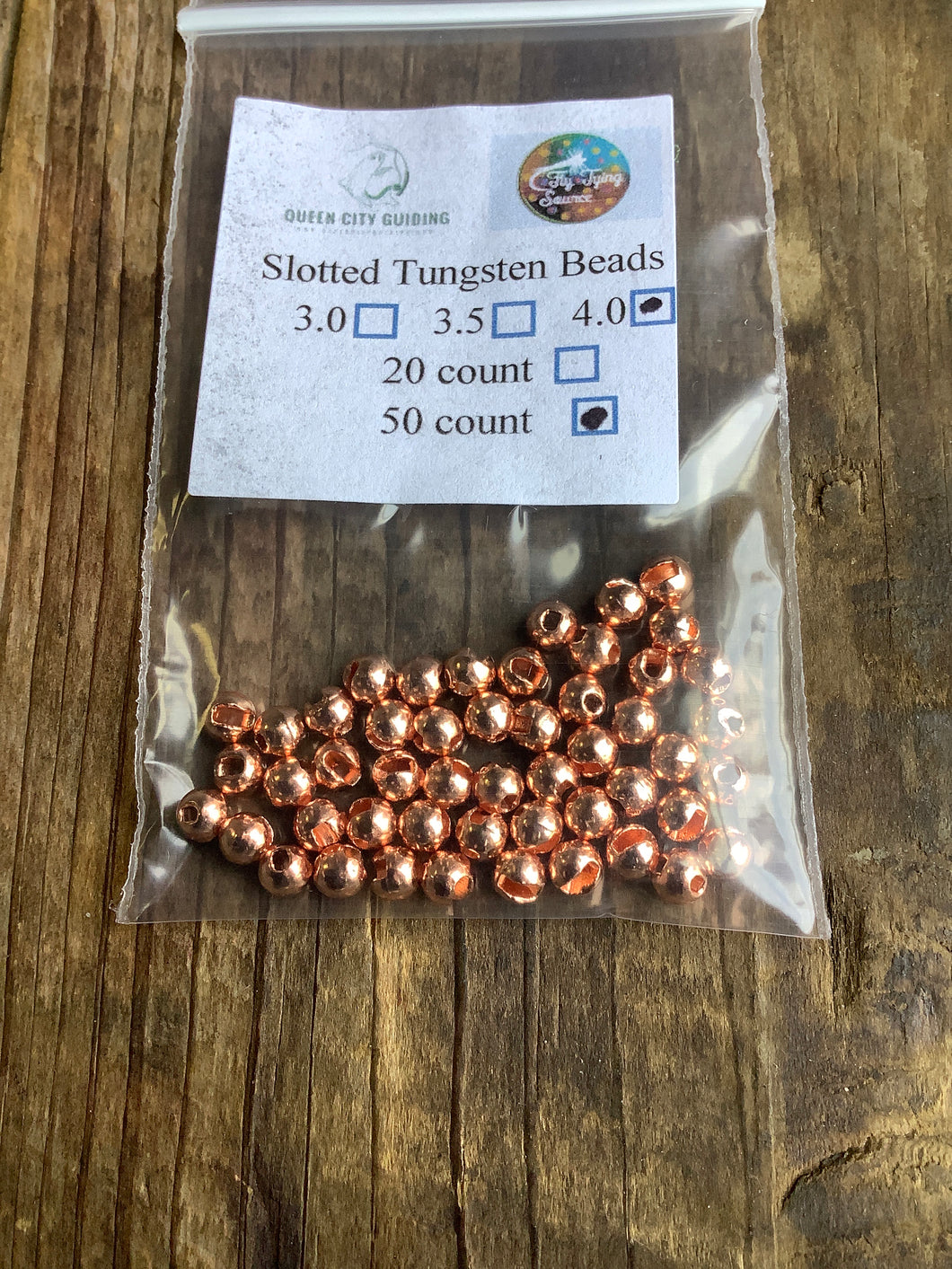 QCG Slotted Tungsten Beads 50 pack (2.8 3.0 3.3 3.5 3.8 4.0mm)